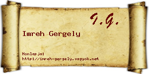 Imreh Gergely névjegykártya
